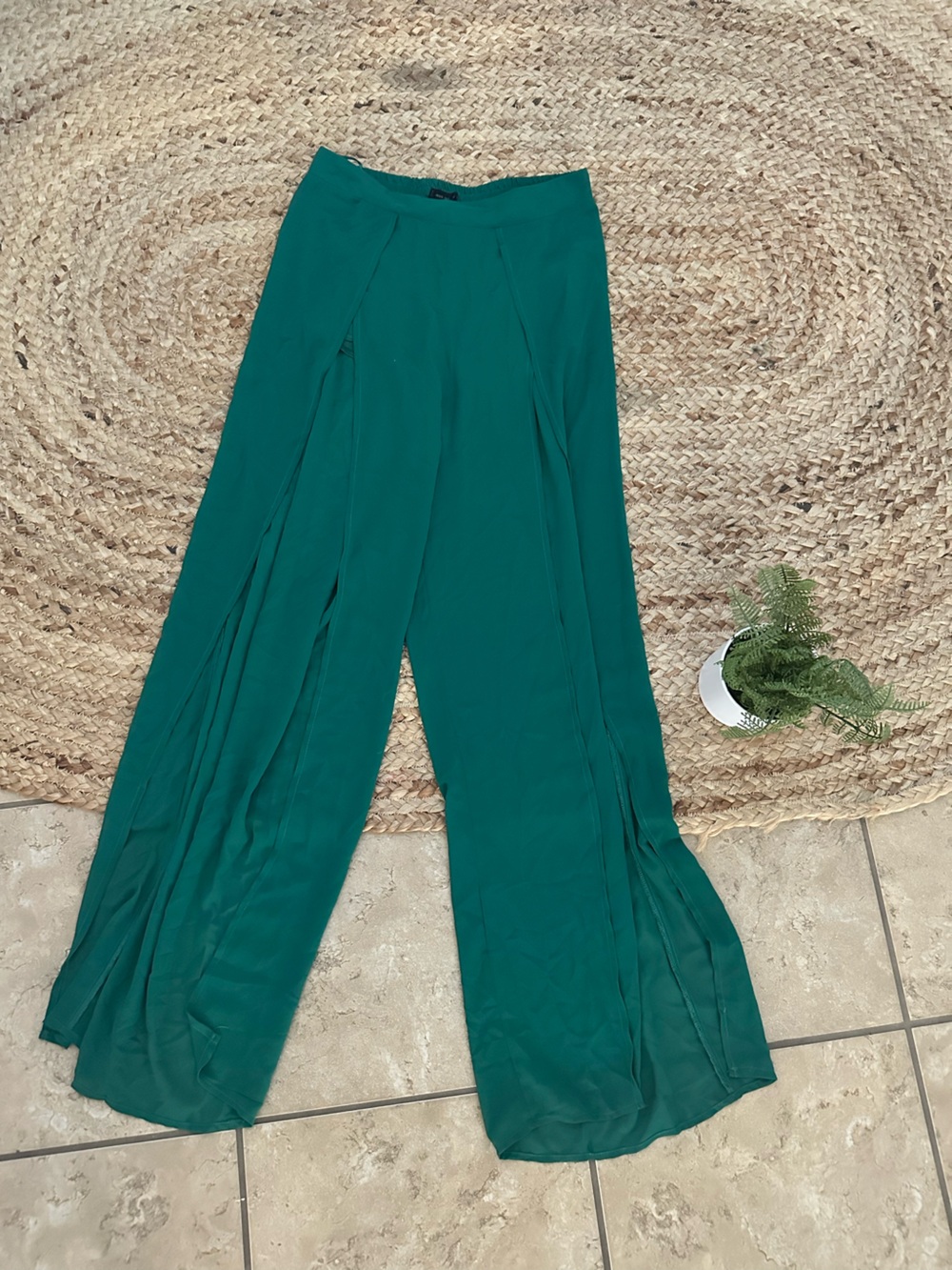 GREEN PALAZZO PANTS